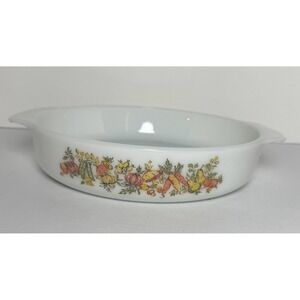 Vintage #429 1.5QT Anchor Hocking Fire King Harvest Vegetable 9" Casserole Round